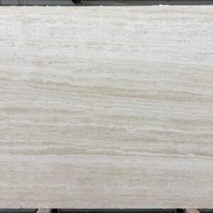 BIANCO EXTRA TRAVERTINE "VEIN CUT" #10902 2CM HONED/FILLED 98"± X 68"±